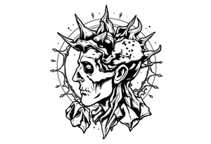 lost in thoughts but not much detail tattoo idea