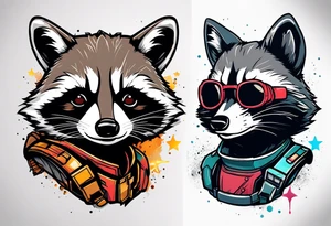 Guardians of the galaxy raccoon with a rocket launcher tattoo idea