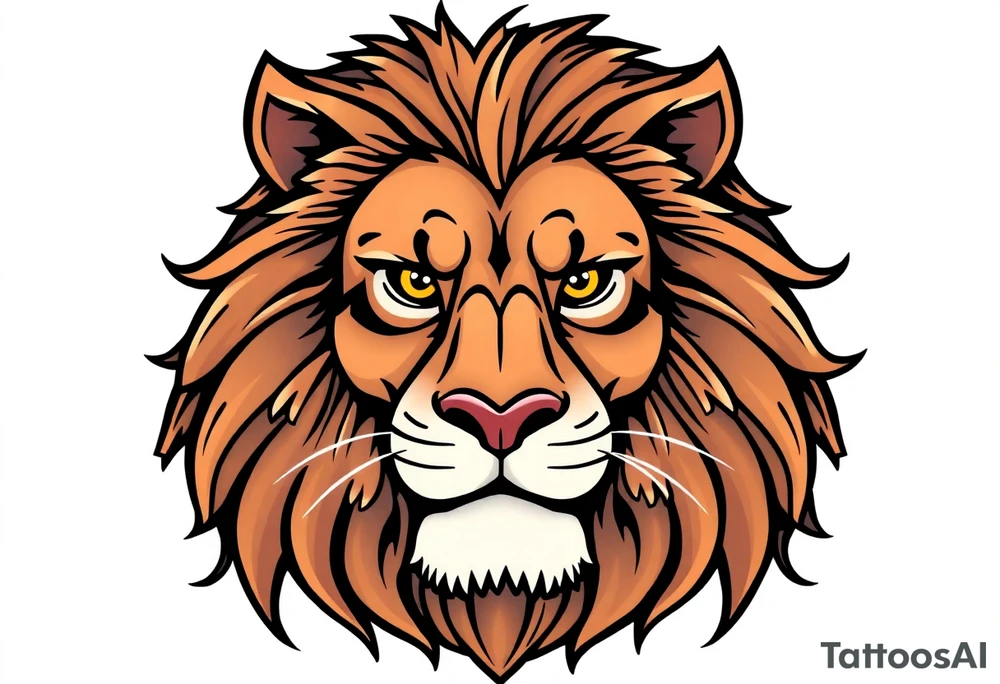 powerful majestic lion, close-up tattoo idea