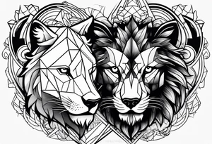 Lion vs wolf tattoo idea