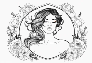 she is fire and flowers, feminist tattoo, strong but really delicate, fine lines tattoo idea