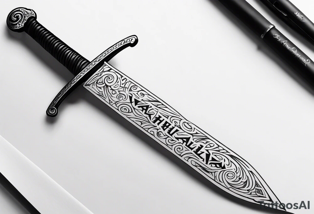 Valhalla sword tattoo idea