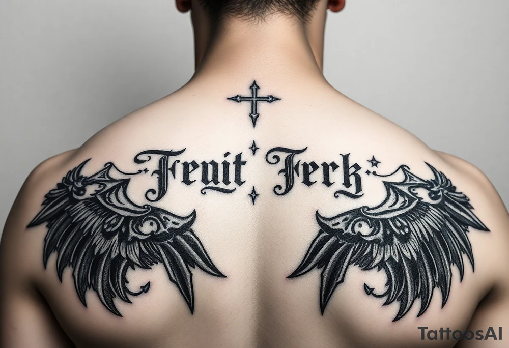 Name behind the neck cover up tattoo idea either faith related or ghetto chicano related tattoo idea