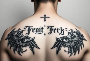 Name behind the neck cover up tattoo idea either faith related or ghetto chicano related tattoo idea