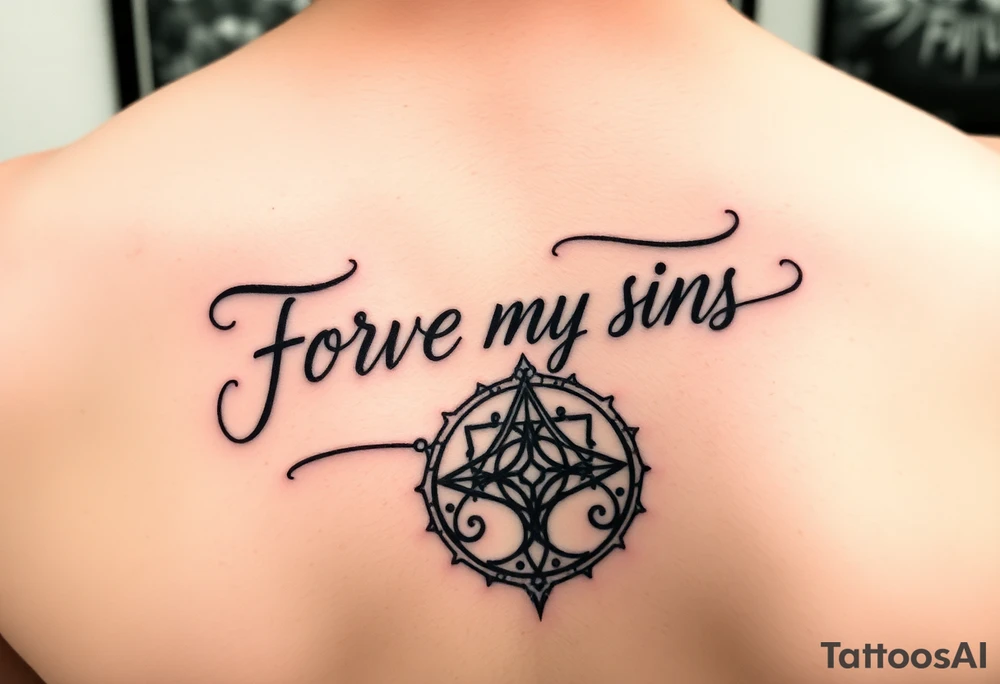 Forgive my sins in handwriting with the forgiveness sigil tattoo idea