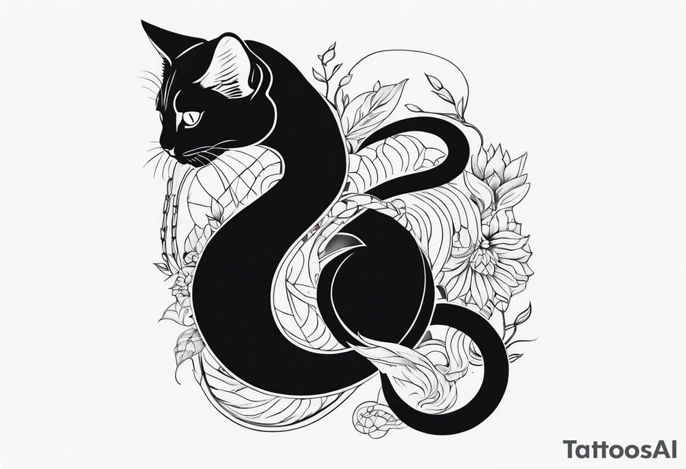 Cat and snake tattoo idea