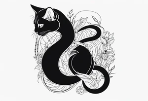 Cat and snake tattoo idea