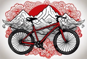 bicycle mountains tattoo idea