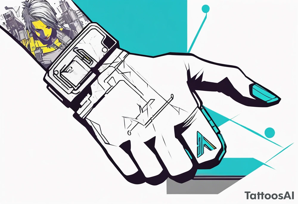 cyberpunk 2077, hand tattoo, subtle, tattoo idea