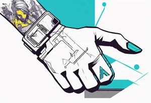 cyberpunk 2077, hand tattoo, subtle, tattoo idea