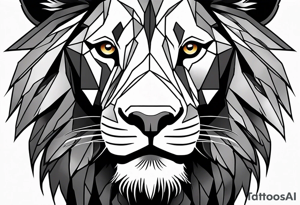 powerful majestic lion, close-up tattoo idea