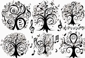 music speaker note tree stave notes tattoo idea