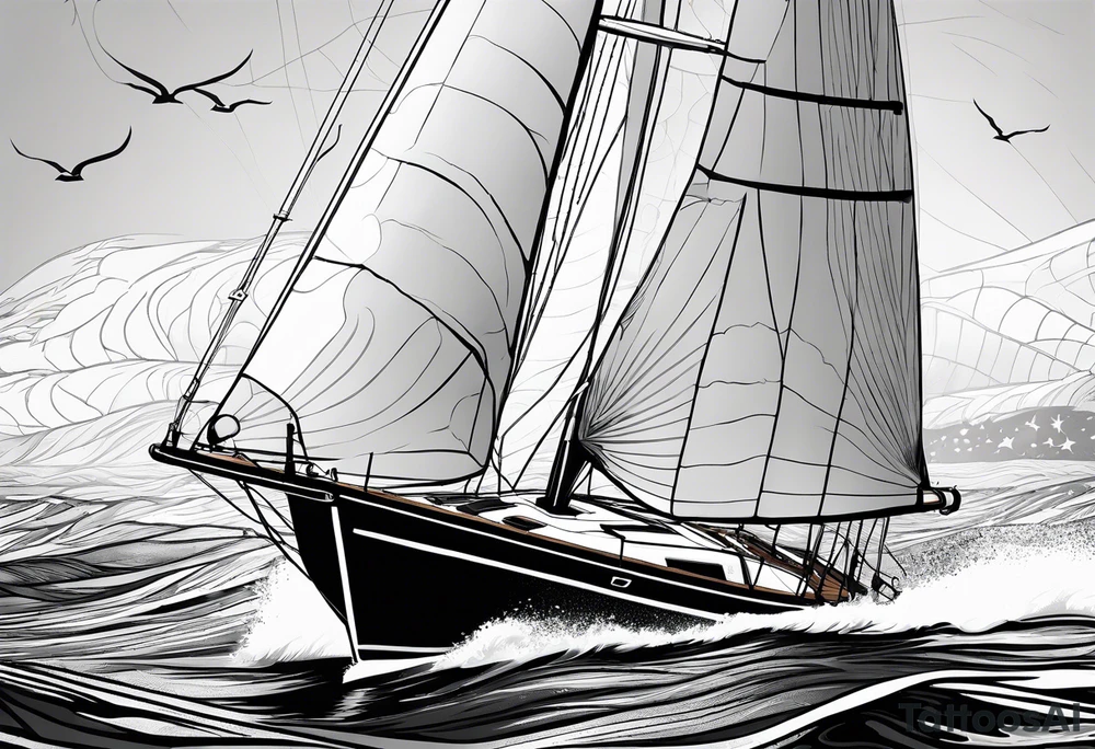 Cal 40 sailboat tattoo idea