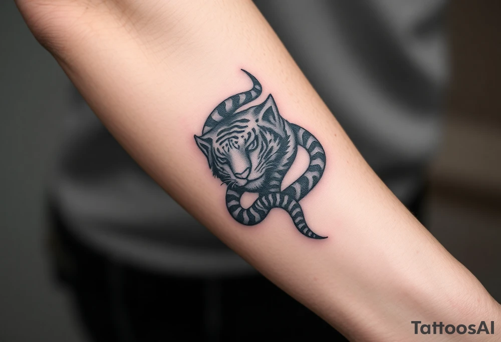 Snake and tiger tattoo idea