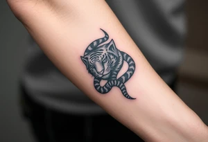 Snake and tiger tattoo idea