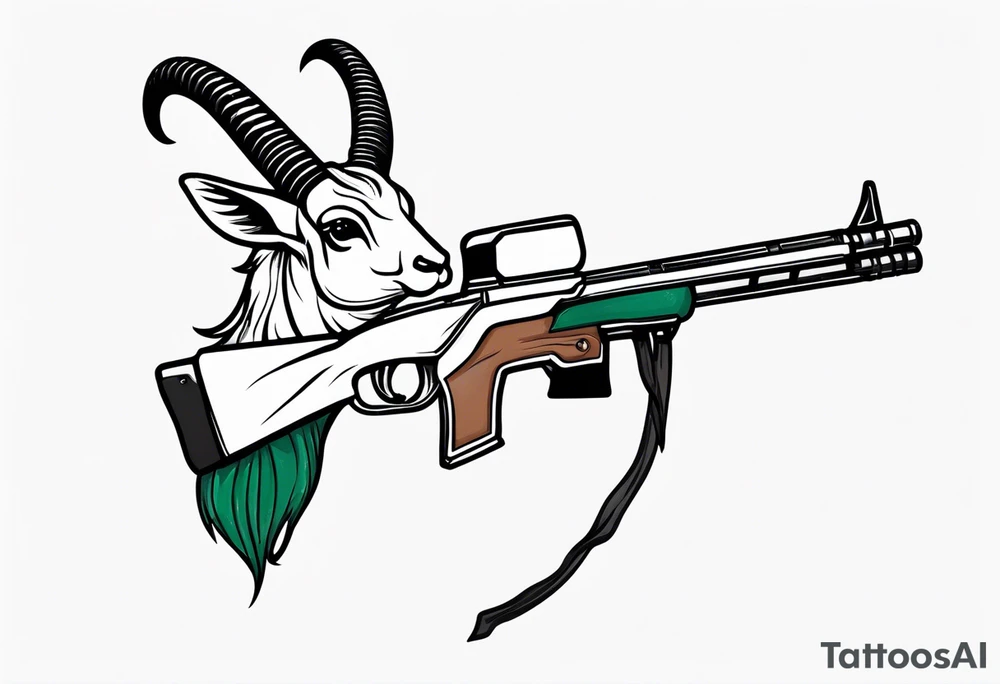 capricorn with sunglasses and shotgun tattoo idea