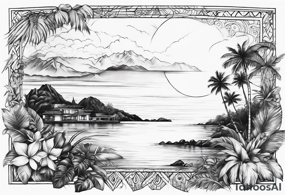 island background tattoo idea