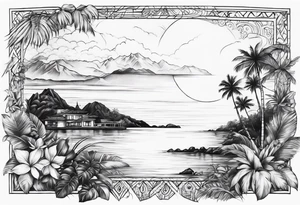 island background tattoo idea