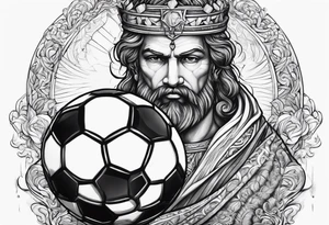 God with soccer and lighting with an ocean tattoo idea