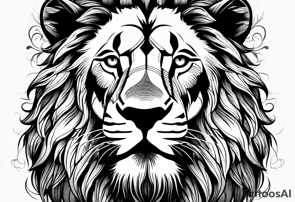 lion with mane tattoo idea