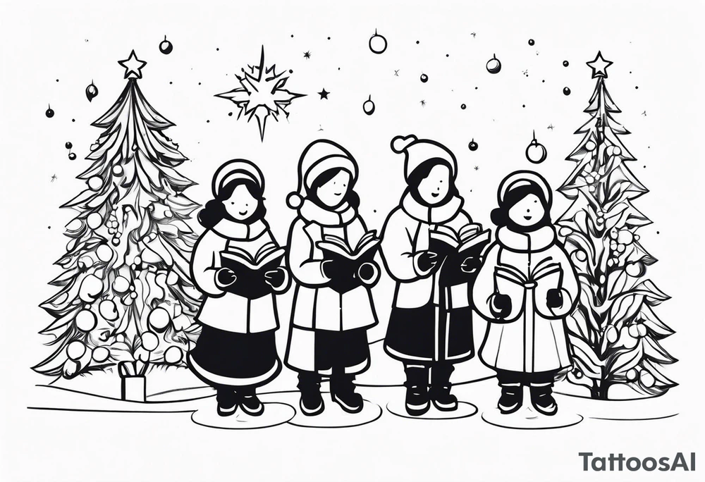 CHRISTMAS CAROLERS tattoo idea