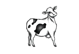 small black and white patched cow tattoo idea