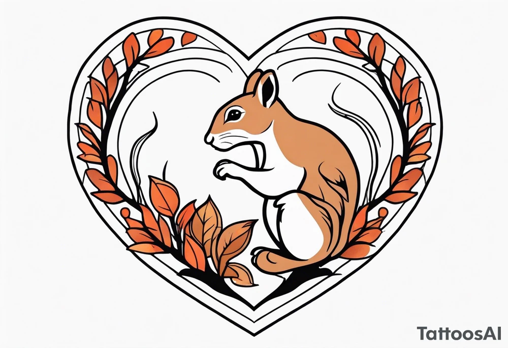 Heart with squirrel tattoo idea