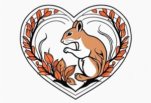 Heart with squirrel tattoo idea