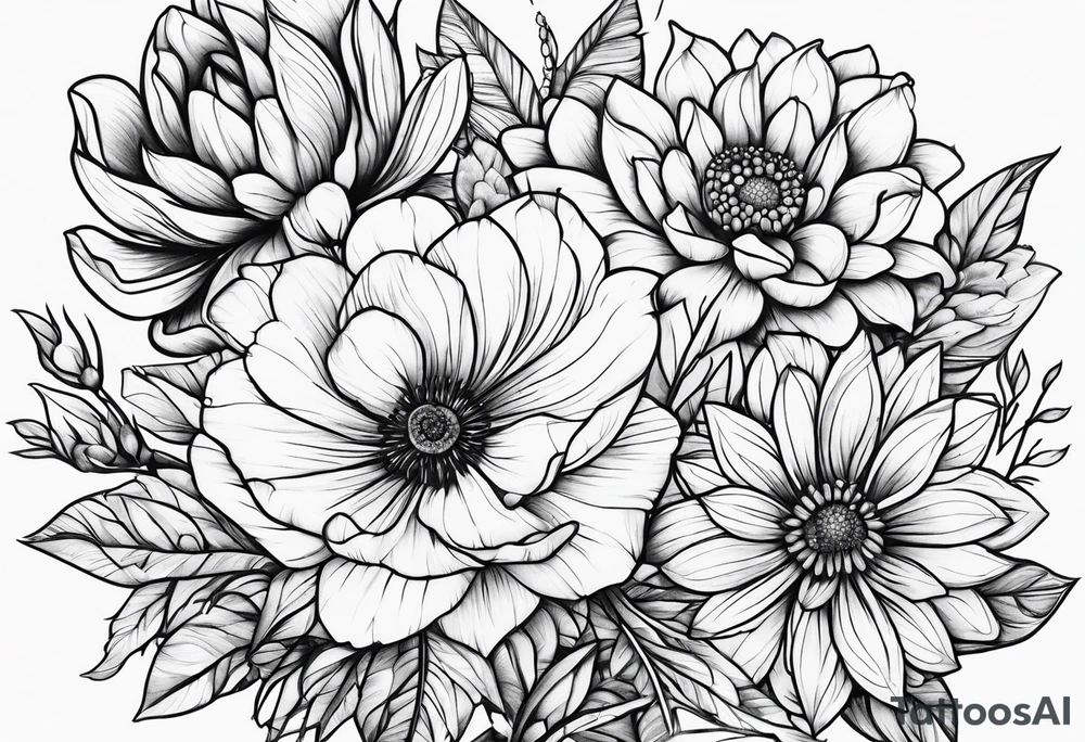 bpd, flowers, mental health tattoo idea
