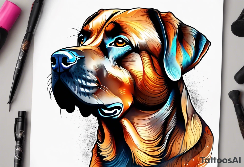 Dog Labrador like boxer tattoo idea