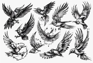 Bird breaking free tattoo idea