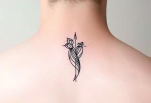 Simple minimalist feminine tattoo small line art on arm tattoo idea
