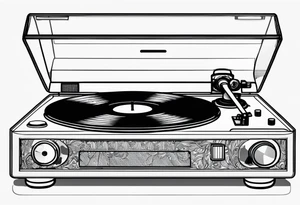 Recordplayer minimalistic in 2D tattoo idea