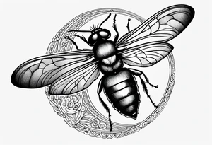A fly top view and a crescent moon tattoo idea