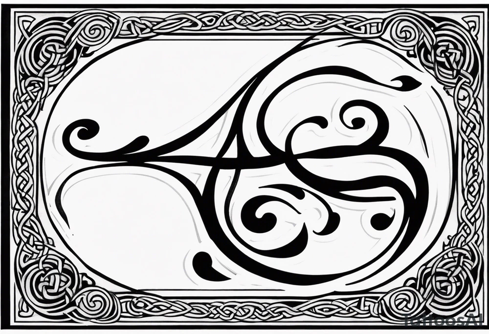 Celtic style bass clef tattoo idea