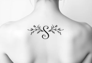 Lorbeerkranz mit Buchstabe S tattoo idea