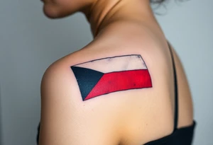 A distressed Czech flag with a grunge texture, giving it a bold, rugged, and rebellious feel tattoo idea