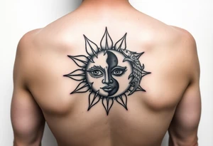 sunface (sunsign in aquarius) moonface (moonsign in pisces) tattoo idea