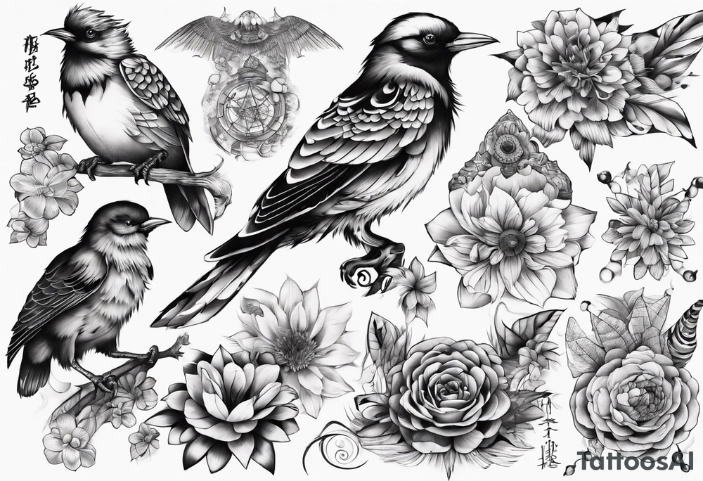 this bird you cannot change, highly detailed tattoo idea