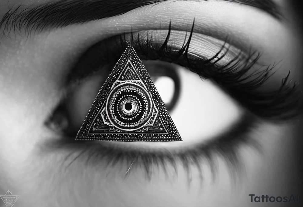 Mandala, eye, detail, triangle tattoo idea