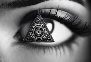 Mandala, eye, detail, triangle tattoo idea