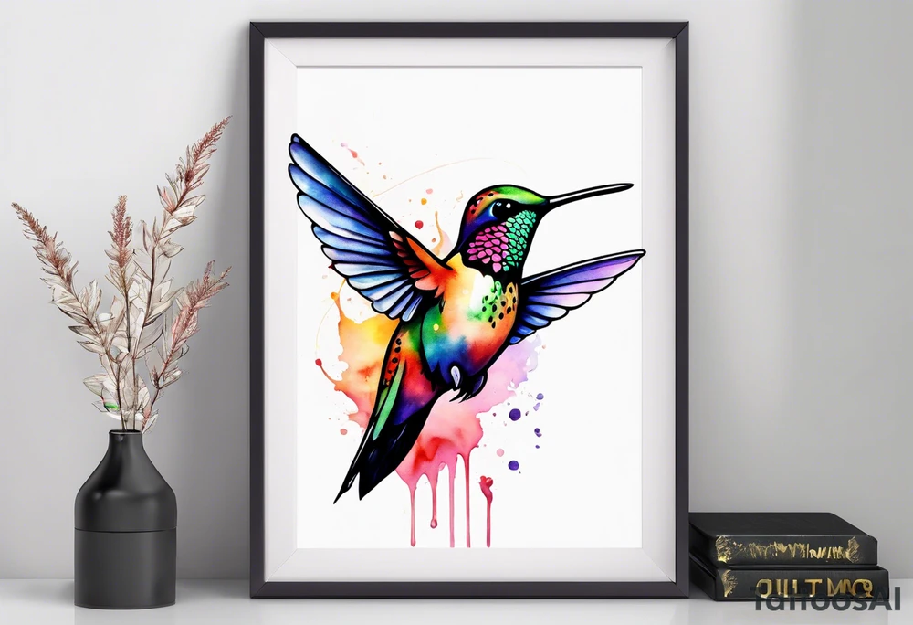 small hummingbird tattoo watercolor tattoo idea