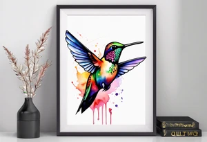 small hummingbird tattoo watercolor tattoo idea