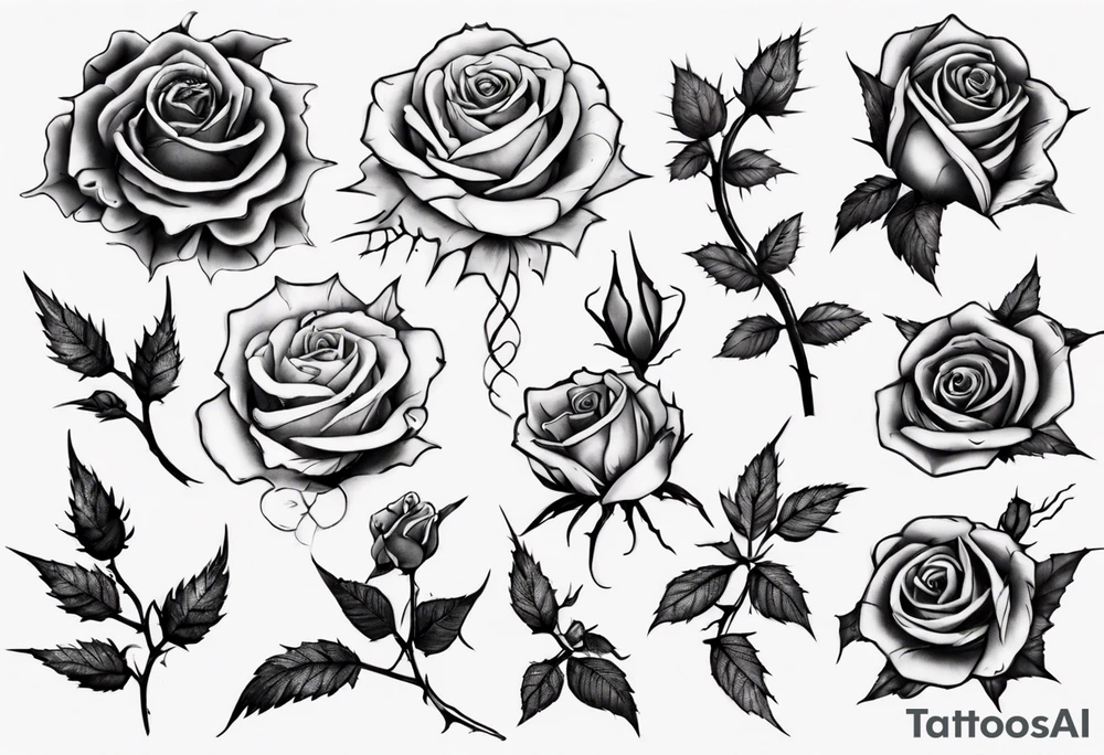 Thorns and roses tattoo idea