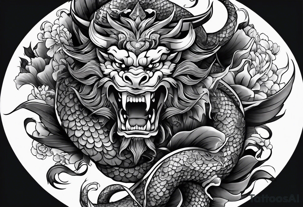 Japanese-style tattoo with demons tattoo idea Japanese-style tattoo with demons tattoo idea