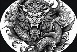 Japanese-style tattoo with demons tattoo idea