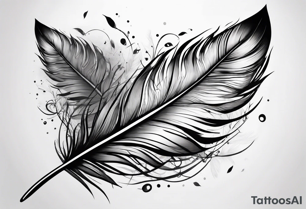 Thin feather tattoo idea