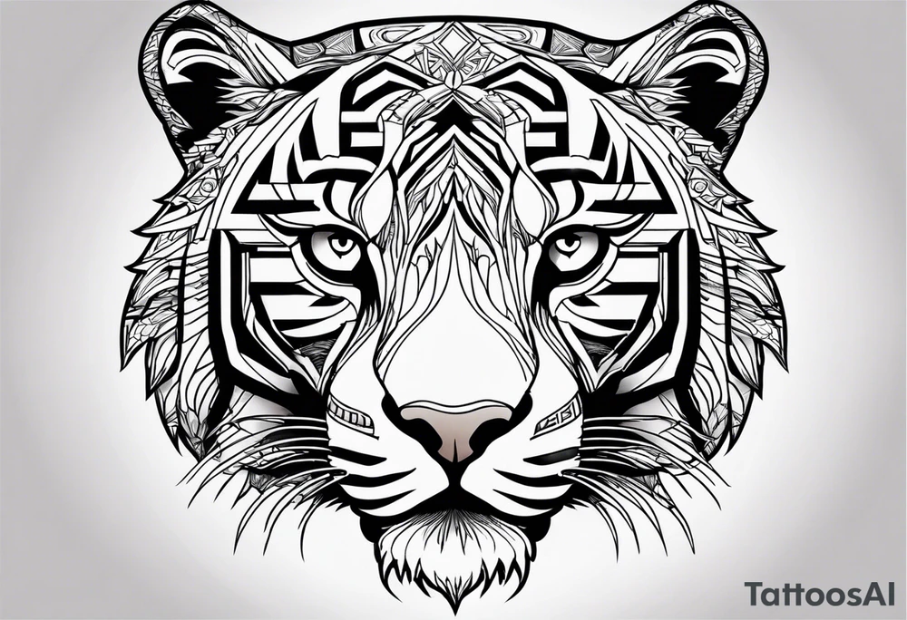 Тигр с тигренком, змея tattoo idea