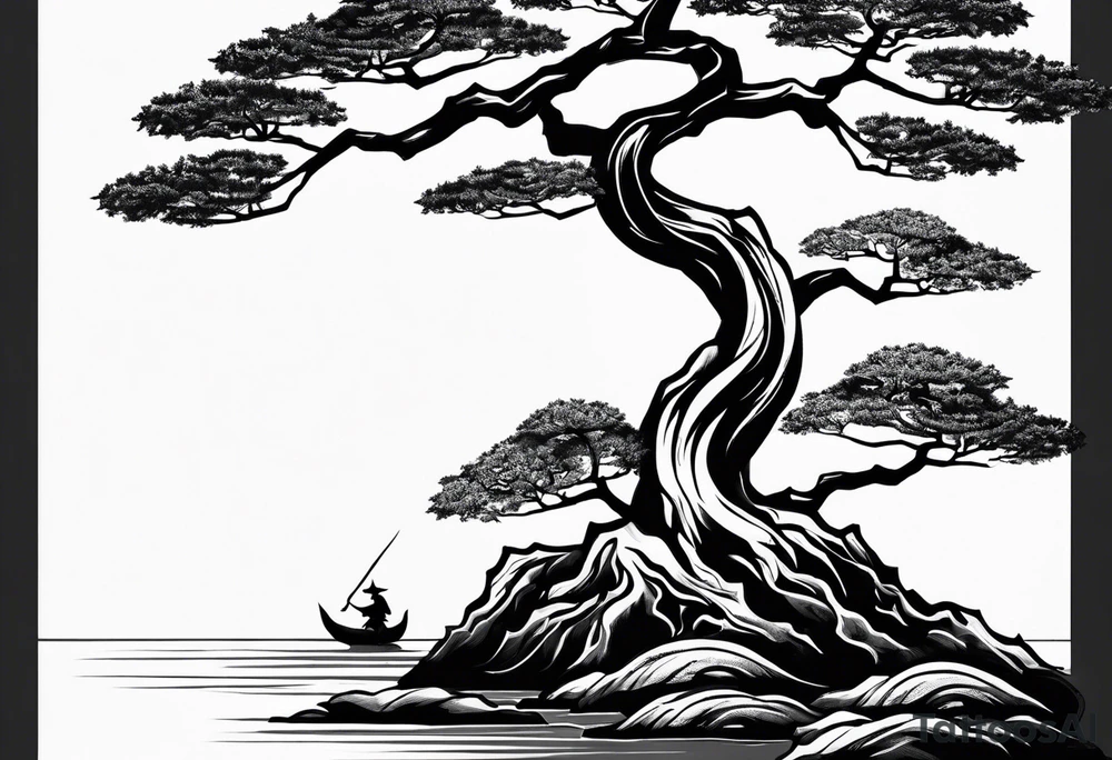 Bonsai tree and samurai tattoo idea