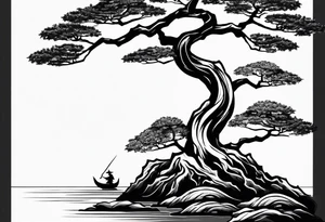 Bonsai tree and samurai tattoo idea